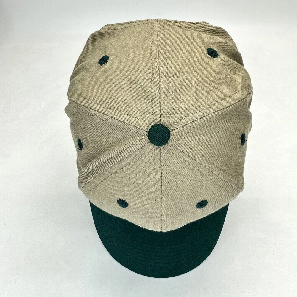 Head to Toe Raxil Wheat Hat Beige Green Hook Loop Strapback Embroidered Farming